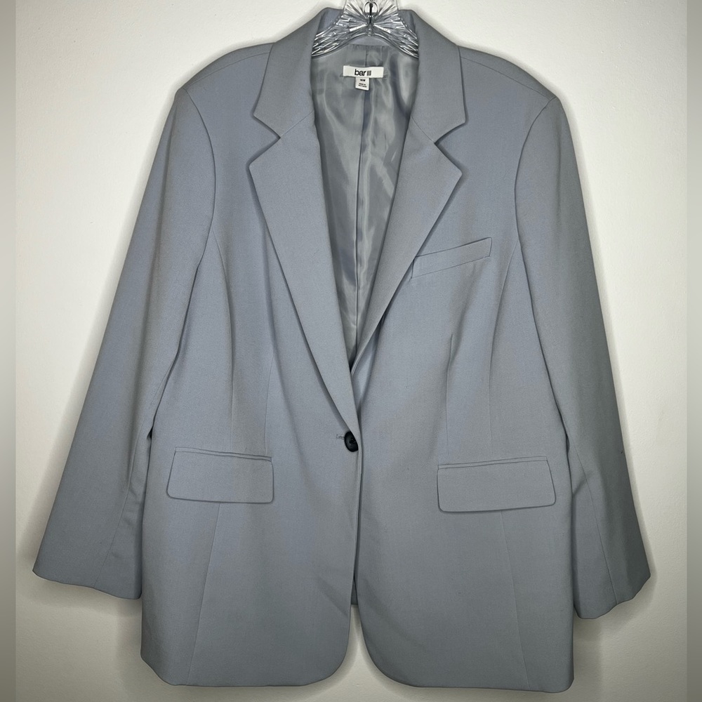 Bar III
Plus Size Textured Crepe Single-Button Blazer